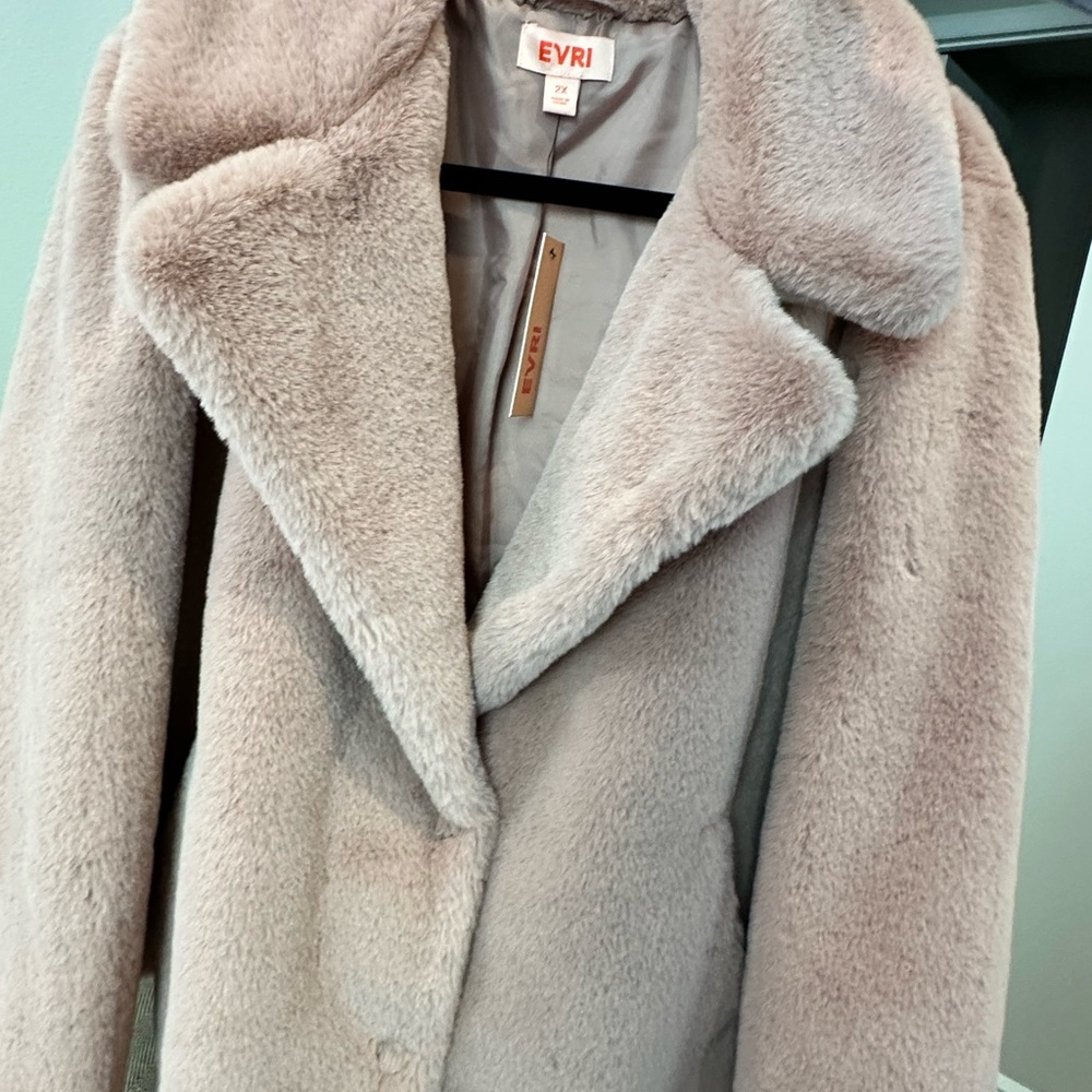 EVRI Pink Teddy Jacket Plush Oversized Lapel